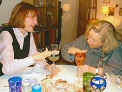 Erwachsene mit Glasharmonika